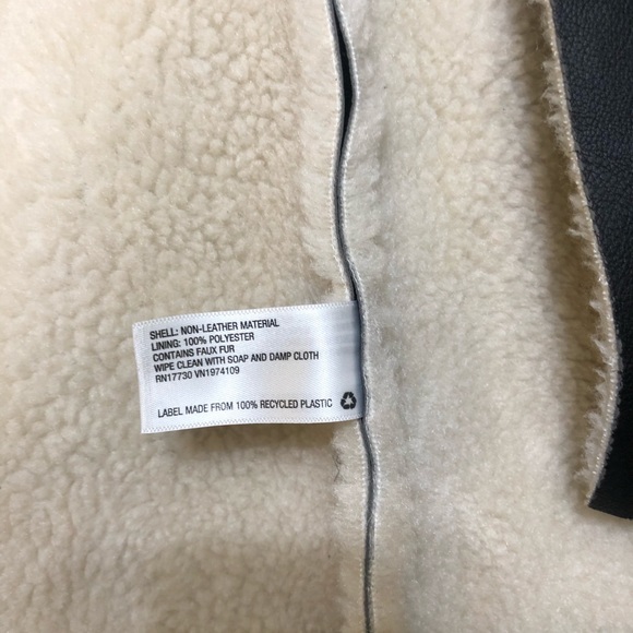 Wild fable black faux leather bomber coat - Picture 2 of 8